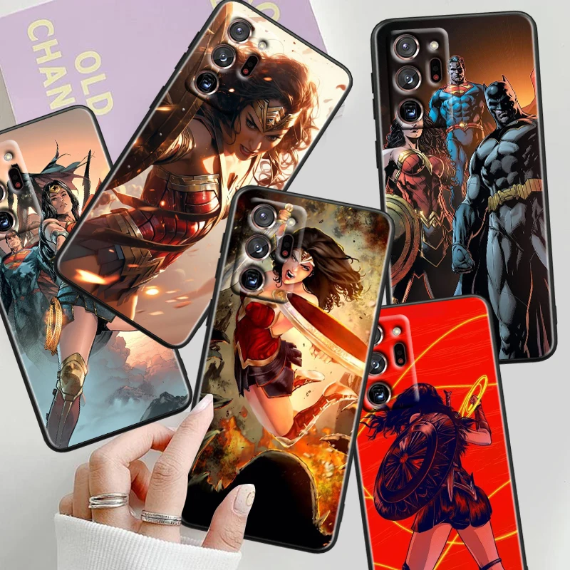 Movie Wonders Womans Hero For Samsung Note 20 10 Ultra Plus A31 A14 A12 A70 A34 A25 A04 A05 A15 A24 5G Black TPU Phone Case