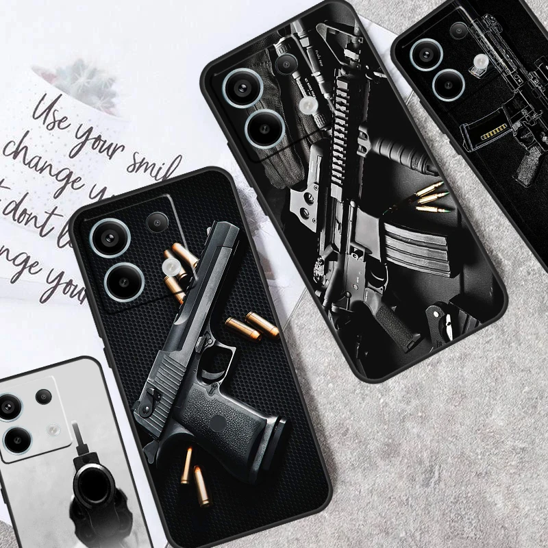Schusswaffen Maschinen gewehr m4a1 Fall für Redmi Note 13 Pro Plus 9 10 11 12 Pro 10s 11s 12s Redmi 12 9c 10c 12c 13c Abdeckung