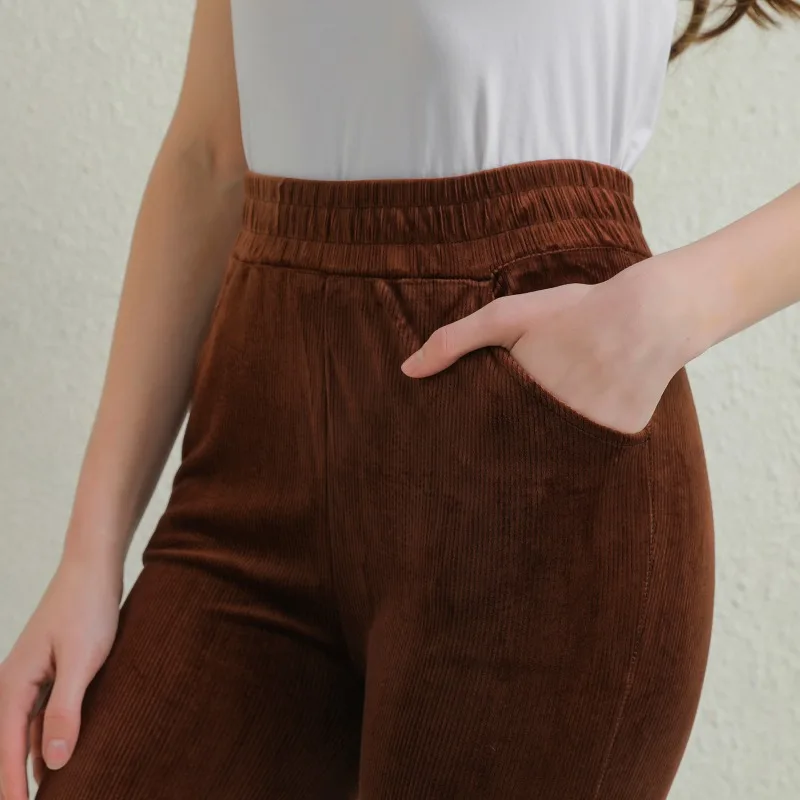 Plush Thick Casual Pants Women\'s Corduroy Warm Pants Autumn Winter Leggings High Waist Harem Pants Trousers Women Брюкиженские