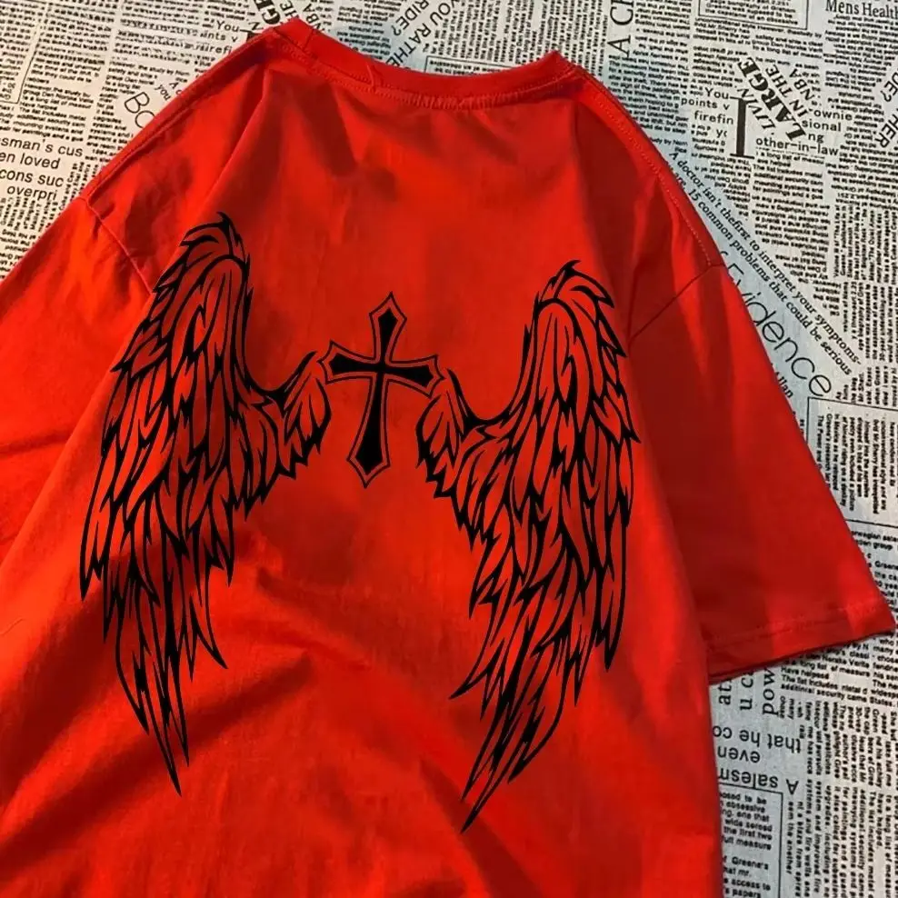 تي شيرت رجالي ونسائي بأنماط مطبوعة، ملابس قطنية، تي شيرت كاجوال بأكمام قصيرة ورقبة دائرية، تي شيرت كبير الحجم #5