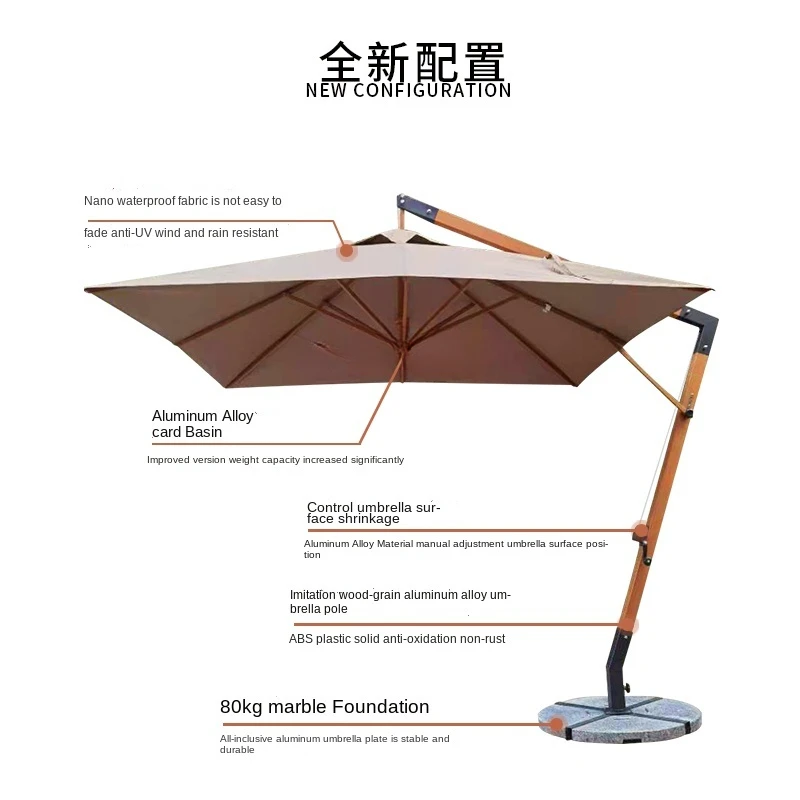 Sunshade Umbrella Garden Umbrella Roman Garden Cafe Outdoor Outdoor Outdoor Yard Large Sun