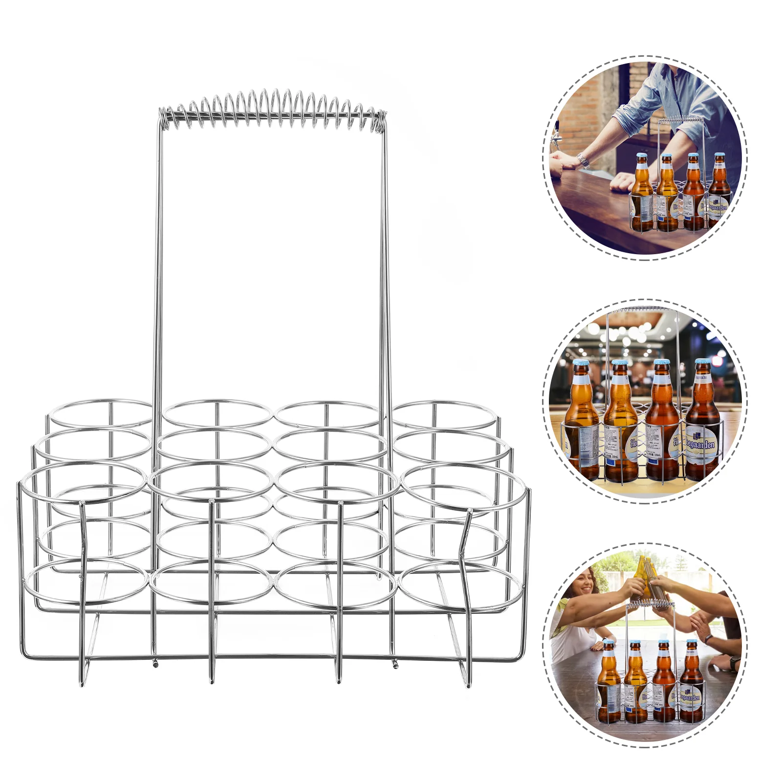 

Collapsible Water Bottle Beer Rack Basket Accessories Organizer Storage Alloy Holding Racks