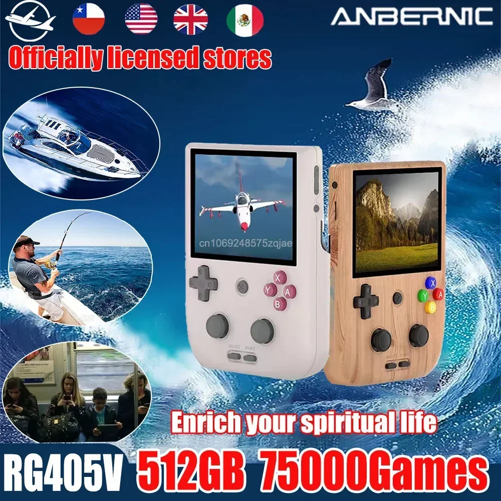 ANBERNIC RG405V Handheld Video Game Console 4 INCH IPS Touch Screen Android12 5G WIFI Portable Retro Player HD PSP PS2 3DS Gift