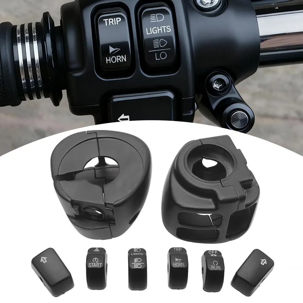 

Комплект крышек кнопок и корпусов переключателей управления на руле для мотоциклов Harley Dyna Softail Sportster 2012-2022 годов выпуска, запчасти для мотоциклов