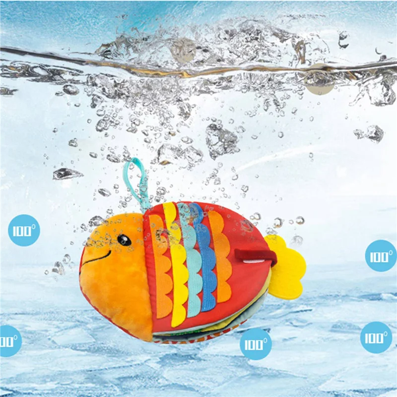 

M15K-2X Creative Fish Cloth Book Cartoon Sea Animals Doll Baby Early Education Soothing Toy Washable Enlightenment Cloth Book