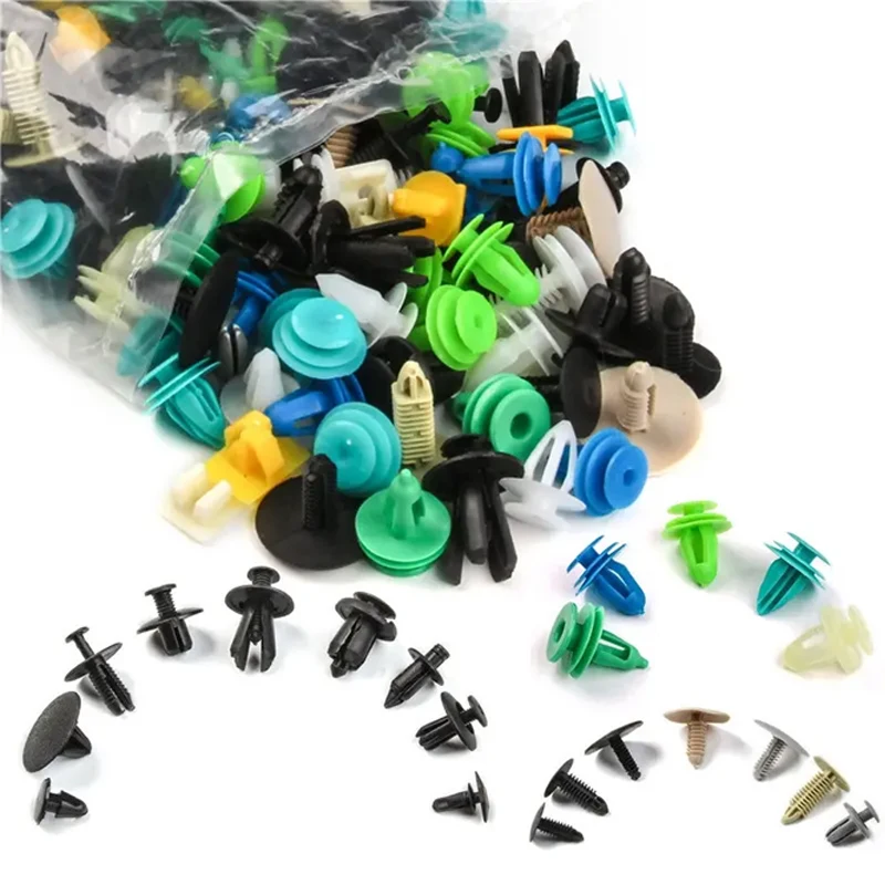 50/100PCS Mixed Auto Fastener Vehicle Car Bumper Clips Retainer Fastener Rivet Door Panel Fender Liner Universal Fit for All Car