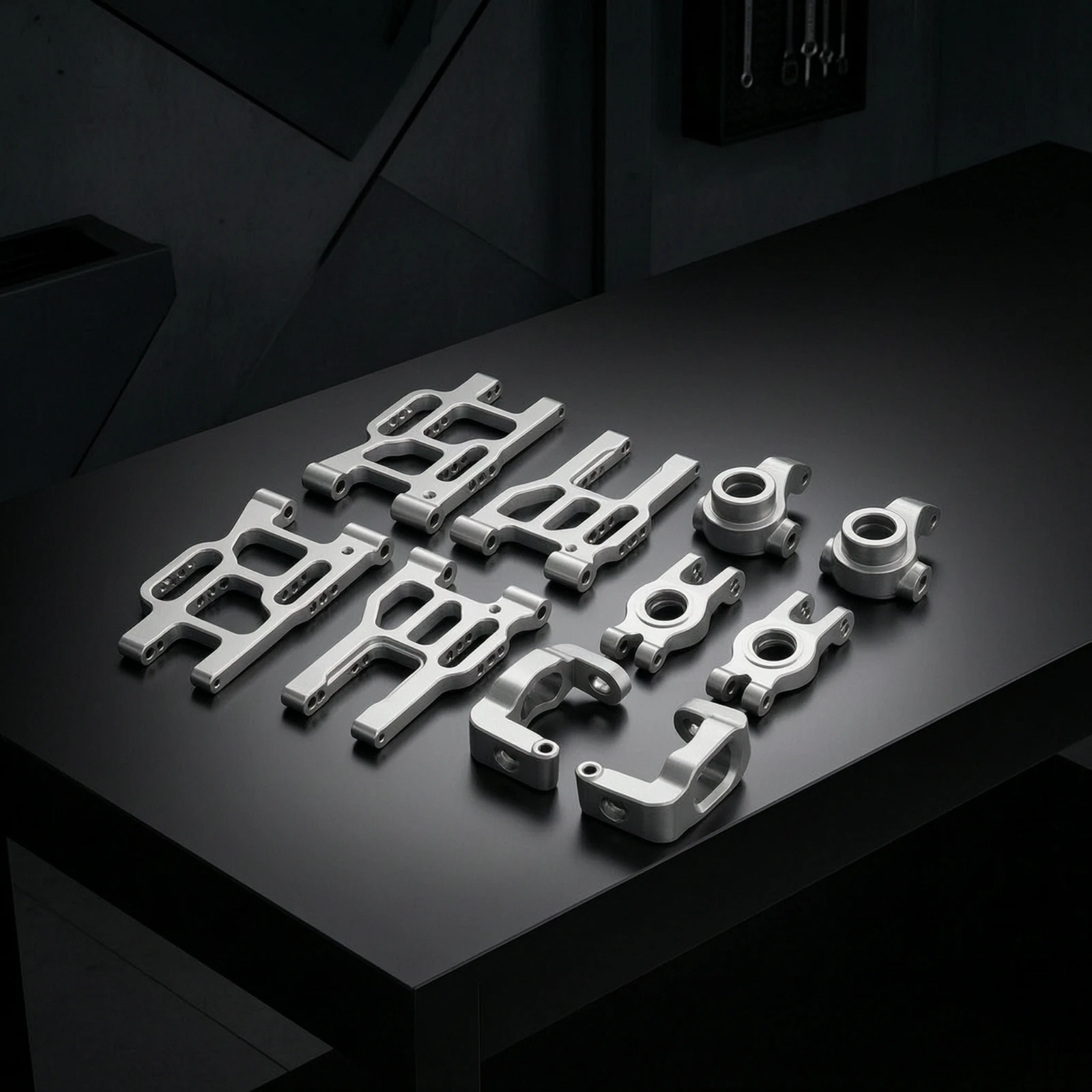 5 Pieces Front Steering Knuckle Lightweight C-Hubs Steering Knuckles High Strength Rear Chassis Component Arm Metal