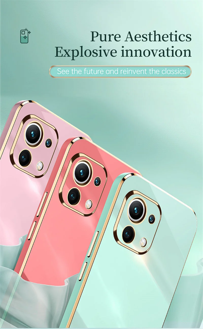 Plating Silicone Case for Xiaomi Mi 11 Mi11 5G Shockproof TPU Back Phone Cover Coque for Xiaomi 11 Xiaomi11 5G M2011K2C M2011K2G