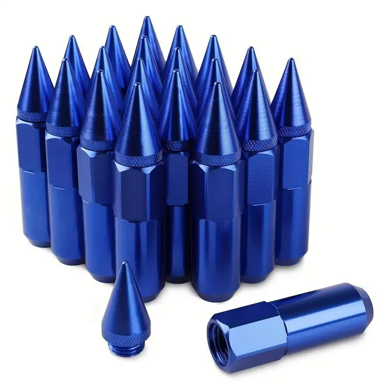 20pcs M12 1 5 Forged Lightweight Spike Nuts Hexagonal Wheel Lug Nuts Metal Construction Precision Forged Automotive Wheel Nuts