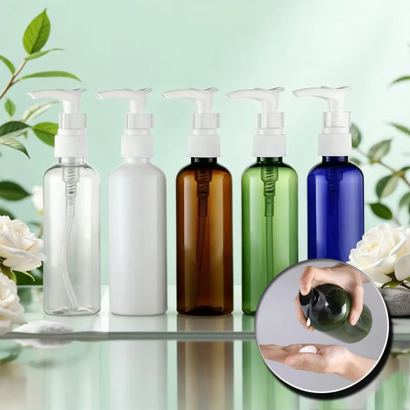 10Pcs 30-100ml Empty Plastic Shampoo Dispenser Shower Gel Bottles Hand Press Pump Bathroom Liquid Refillable Containers