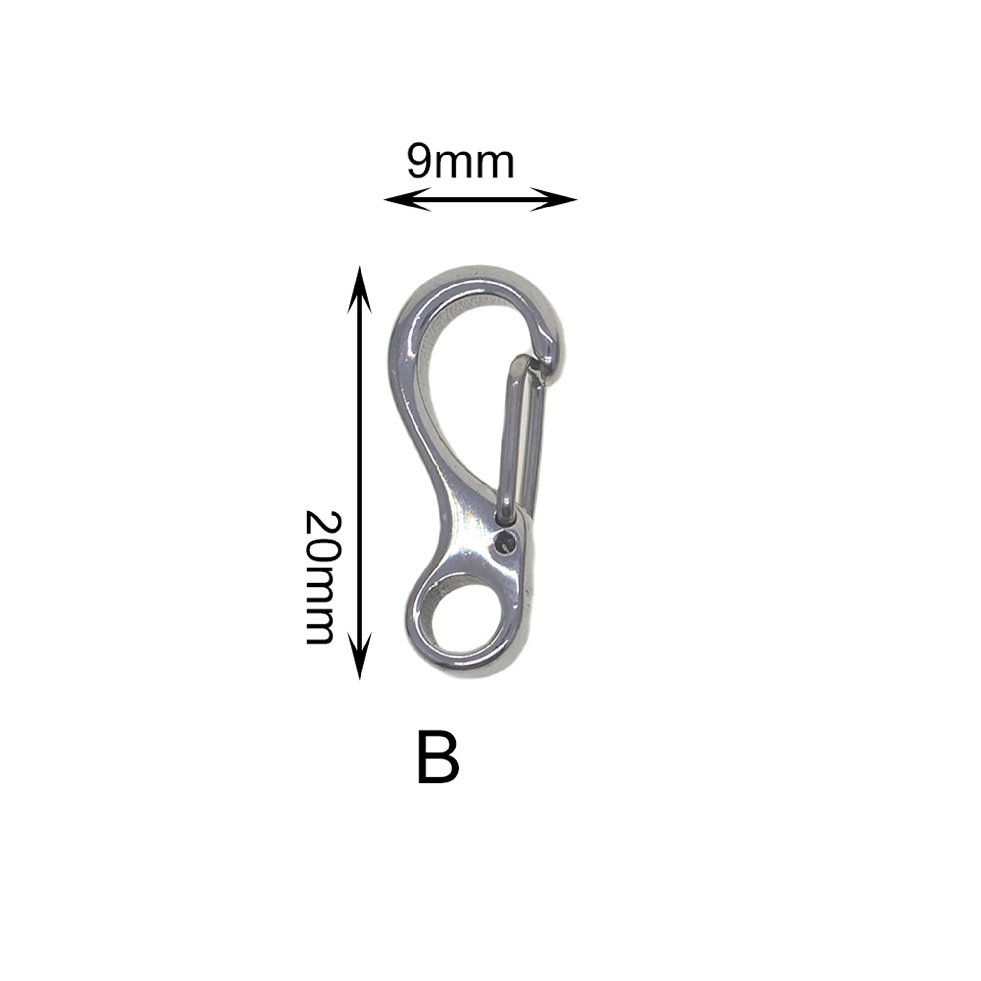 6pcs Mini Stainless Steel Spring Snap Hook Set