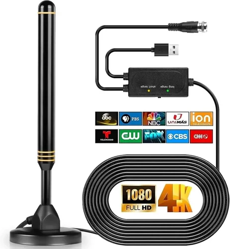 Imagen 1 del producto Antena de TV interior para smart TV interior y exterior, canales locales, antena digital, televisor HD de largo alcance de más de 400 millas, compatible con todas las televisores.