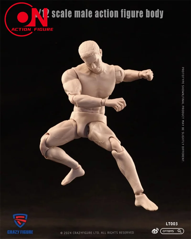 2024 Q4 CFTOYS LT003 1/12 Scale Male Action Figure Body 6'' Super Flexible Male Joint Body with Head Sculpt for Collection