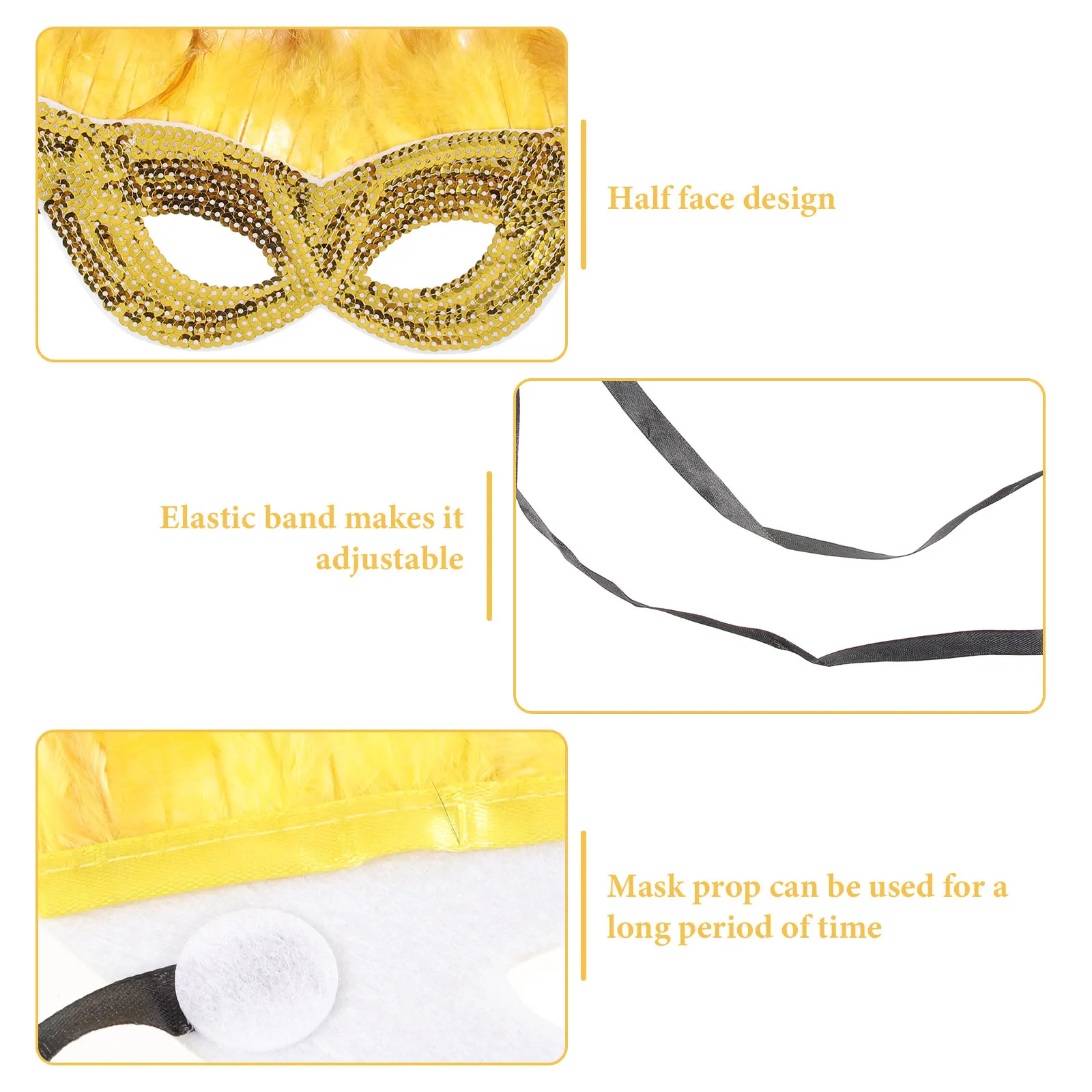 

Halloween Plumes Female Masquerade Party Cosplay Carnival Costume Dance Festival Mask Elastic Band Adult Decorative Costume Mask
