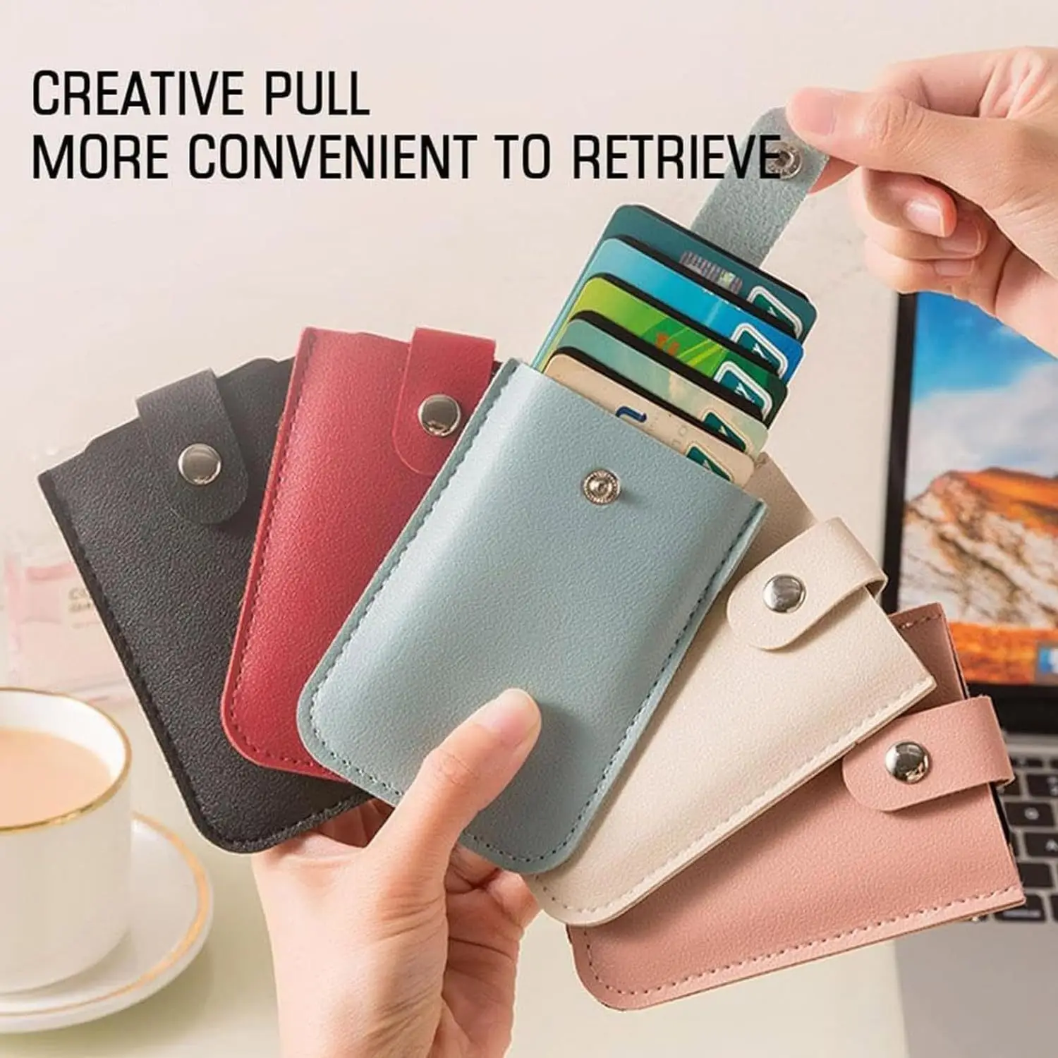 1Pcs Multi-Function PU Leather Card Holder Luxury Slim Compact Multiple Slots Organizer for Bank Cards Cash Women's Wallet Bag