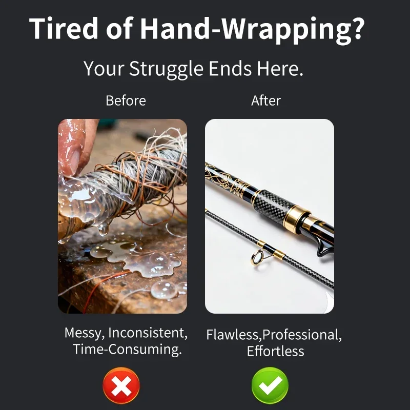 DIY Electric Fishing Rod Repair Kit Epoxy Applicator for Rod Building Micro Winding Epoxy Machine Lure Rod Conversion Tool