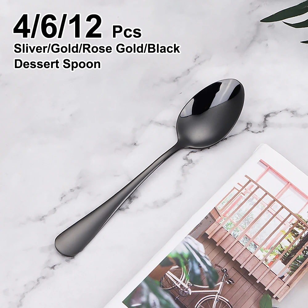 Set Da 12 Cucchiai In Acciaio Inox Dorato – Manico Lungo 13,2 Cm, Per Caffè E Dessert, Lavabili In Lavastoviglie