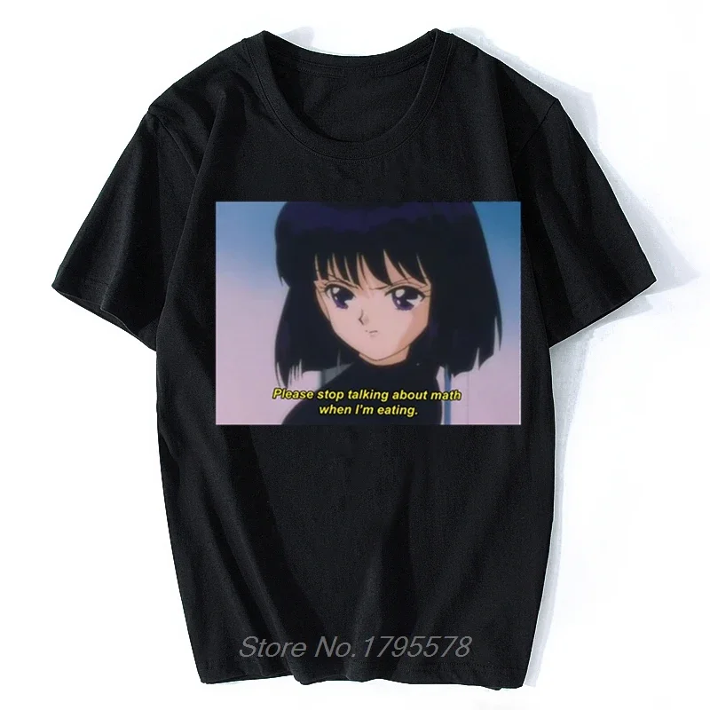 Hotaru Tomoe Sailor Saturn Print Aesthetic T Shirt Women Punk Gothic Haut Men Korean Harajuku T-shirt Cotton Summer Tshirt Tee