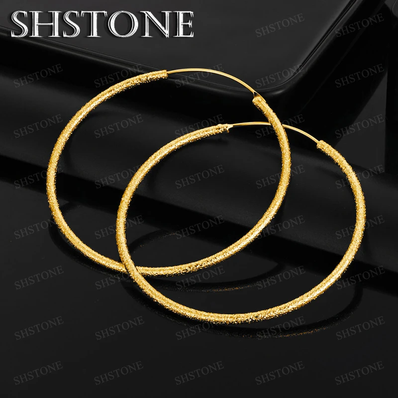 Mode 18k Gold 50mm Runde Hoop Ohrring Für Frauen Charme Geburtstag Bankett Party Feine Schöne Elegante Schmuck geschenke Zubehör