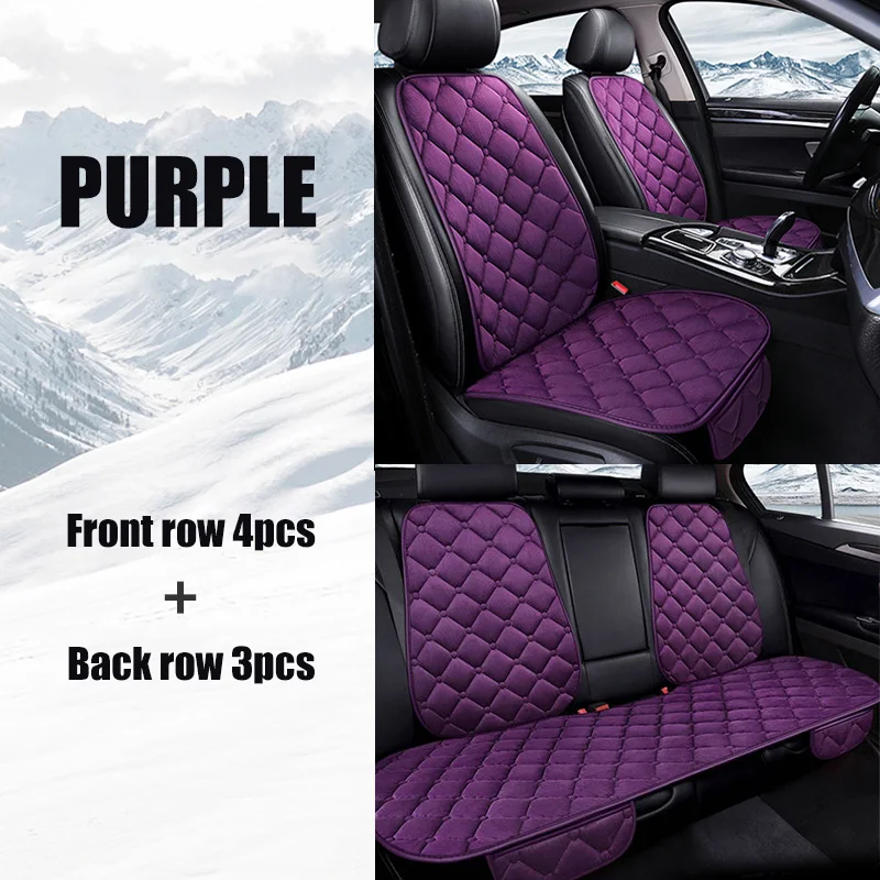 7PCS Set Warm Plush Car Seat Cushion Cover Backrest Front Rear Seat Protector Case Wear-resistant Universal Auto Accessories