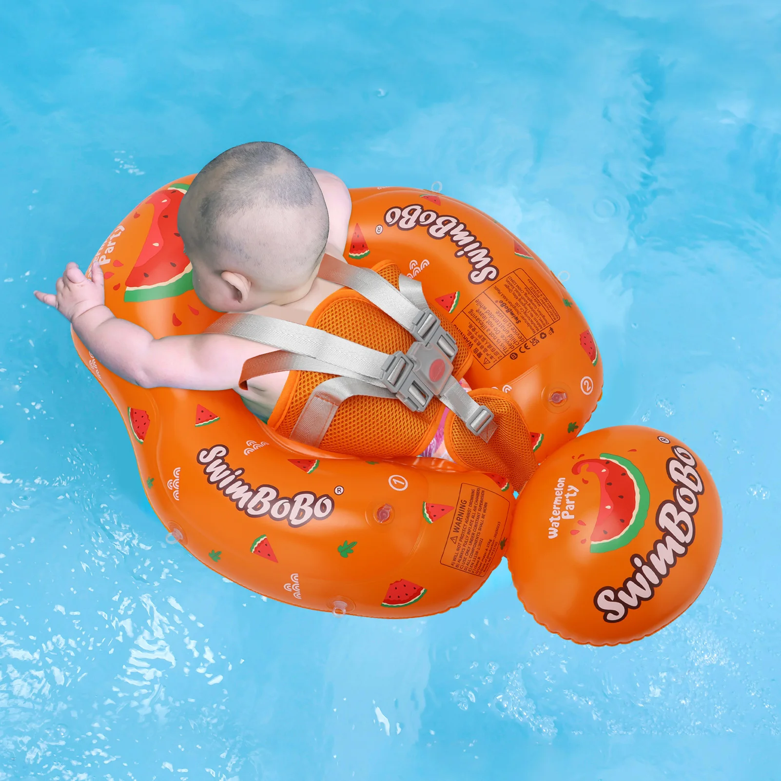 

Swimbobo Orange Inflatable Toys Baby Swimming Float Pool Thicken PVC 0-2 Years Old Accessories Safety 3D Seat Pocket For Summer