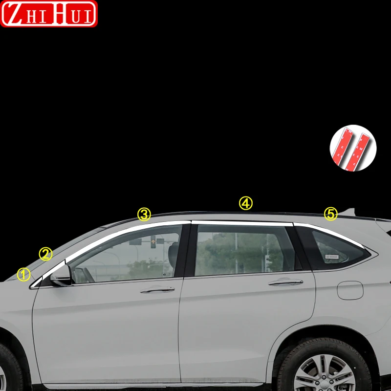 Haval M6 2024 2023 2 세대 M6 플러스용 자동차 스타일링 창 밝은 스트립, 스테인레스 스틸 창 트림 스트립, 자동차 액세서리