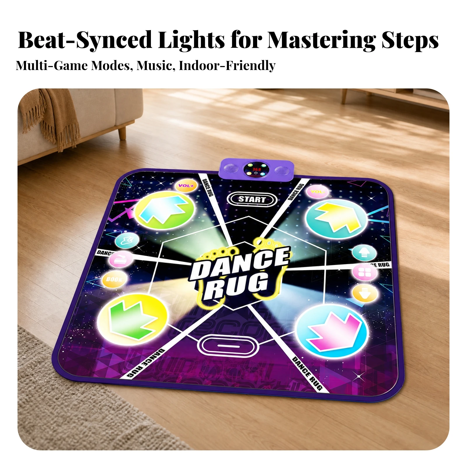 Exercise Mat LED Electronic Dance Mat Toy Waterproof for Children, Indoor Exercise, Playroom