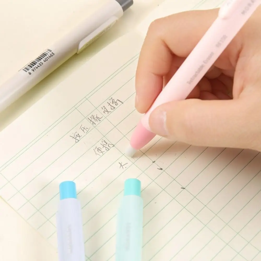 New Design Efficient Press Pencil Eraser Writing Pen Style Retractable Eraser Wiping Correction Pencil Rubber School