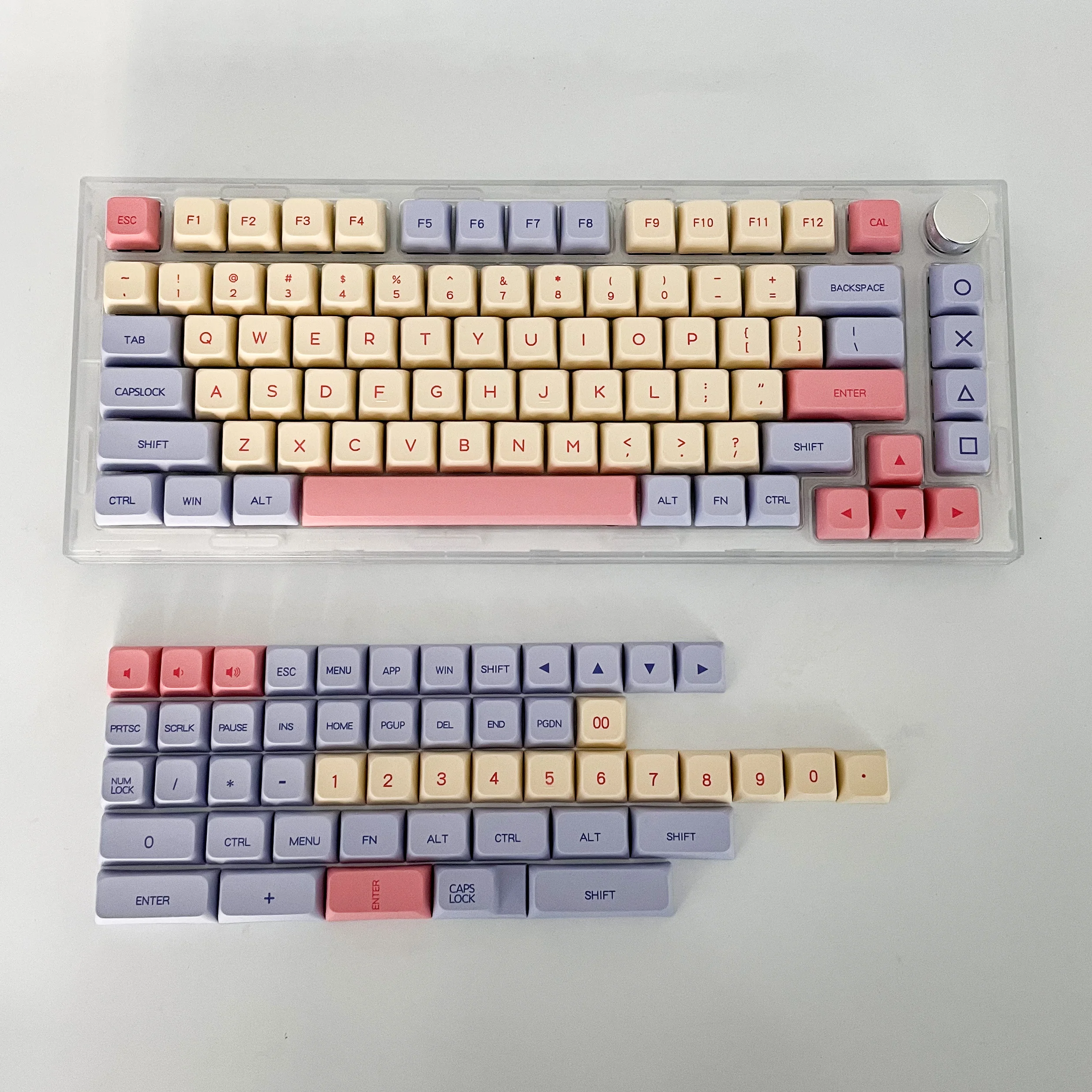 XDA PBT Keycaps Russian/Korean/English/Japanese Marshmallow Dye Sub Keycap 132 Keys For 75 82 Keys Gaming Mechanical Keyboard 키캡