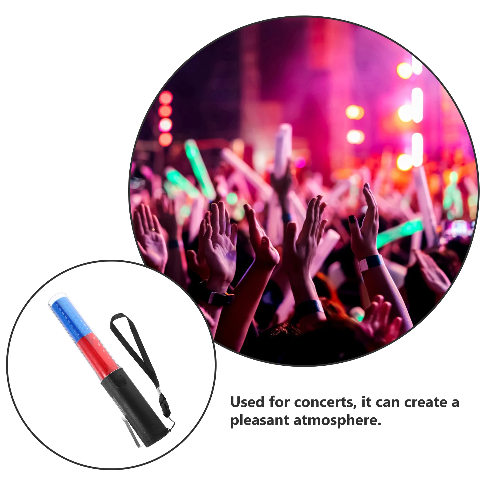 26cm Red LED Glow Sticks Warning Light Concert Cheering Luminous Stick Reusable Party Traffic Evacuation Signal