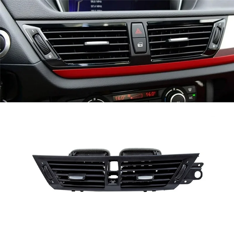 ABZV-accessoires de Grille de sortie de ventilation AC centrale avant pour BMW X1 E84 2010-2015 couvercle de climatisation de tableau de bord central