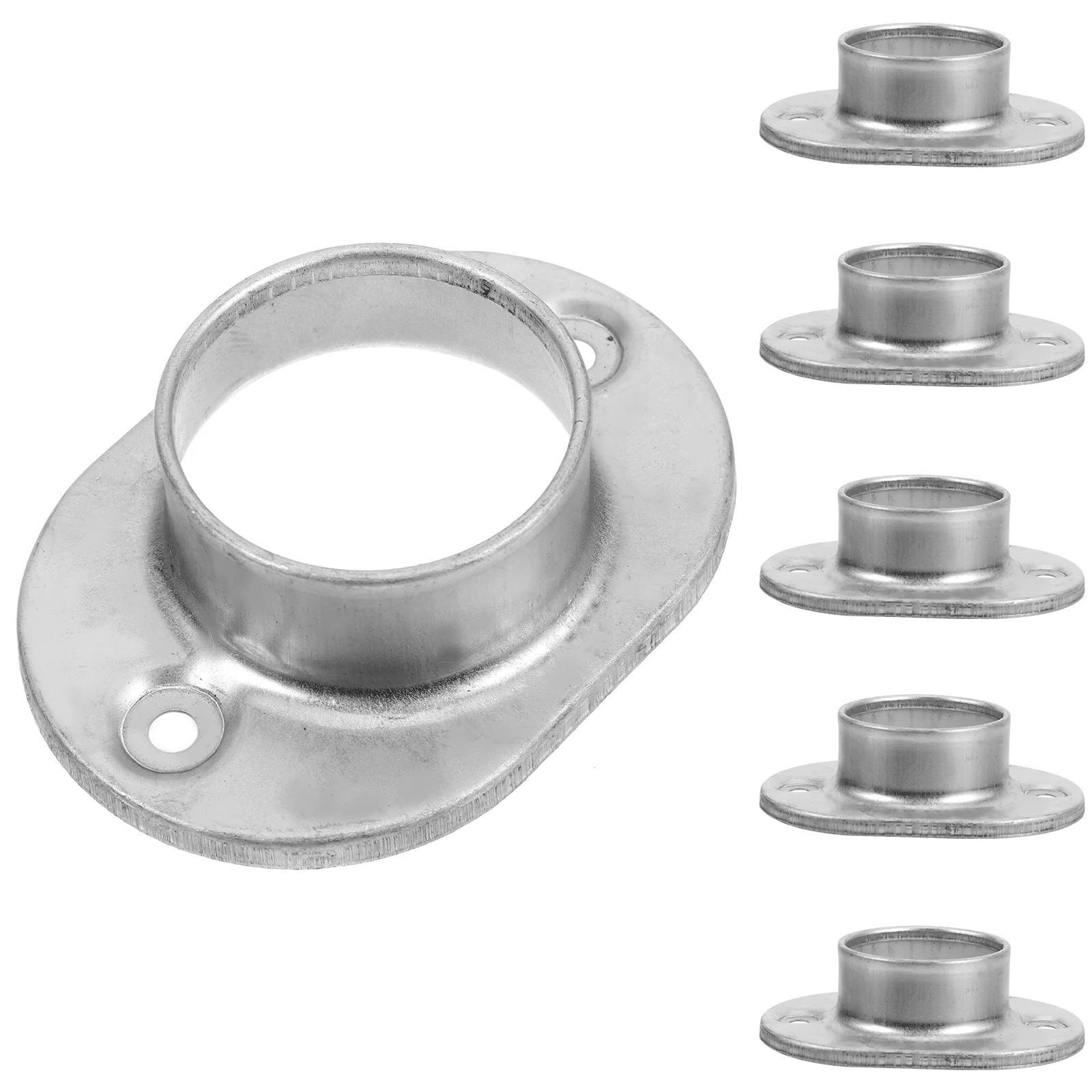 

6Pcs Round Tube Base Heavy Thick Zinc Steel Floor Flange Post Flange Base Plate for Fence Railing Handrail Support