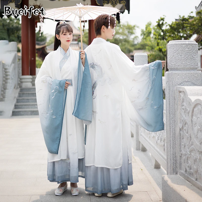 

Chinese Traditional Hanfu Dress Men Women Tang Suit Ancient Costume Ming Dynasty Folk Princess Fairy Couple CP Dance Costume