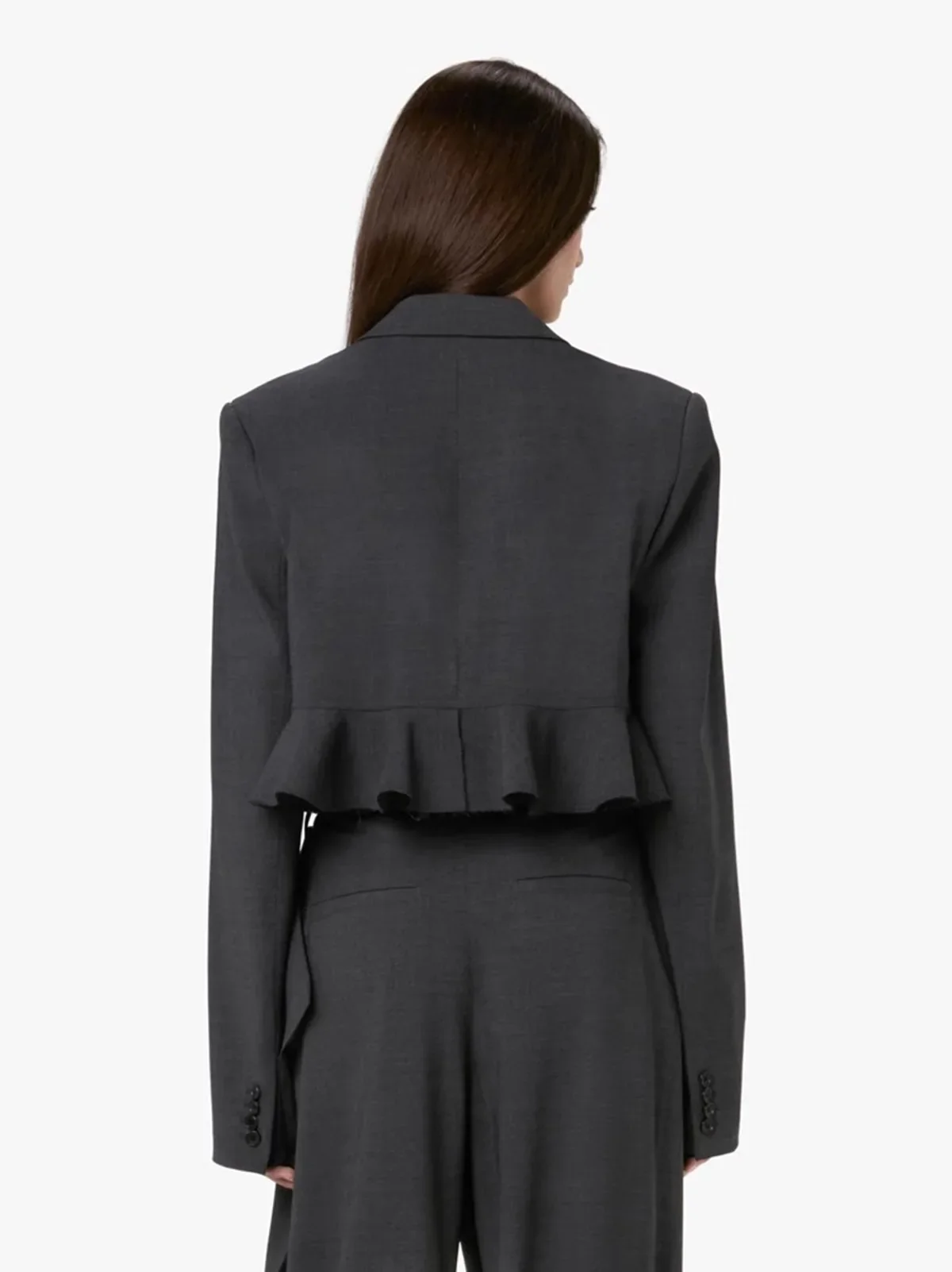 Ensemble blazer et pantalon pour femmes, veste courte, costume 2 pièces, vêtements de travail formels, manteau pour filles, robe de RhFJB, mode pour dames de bureau