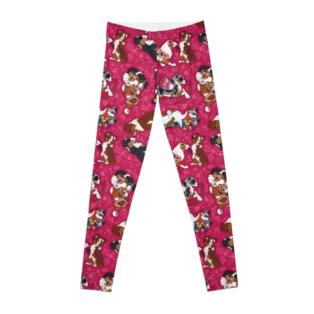 Miniature American Shepherd Valentines Pattern Leggings gym wear fitness set gym Womens Leggings