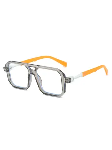 Color Patchwork Anti Blue Light Glasses Men Women Square Glasses Frame Metal Punk Style Cool Vintage Eyeglasses