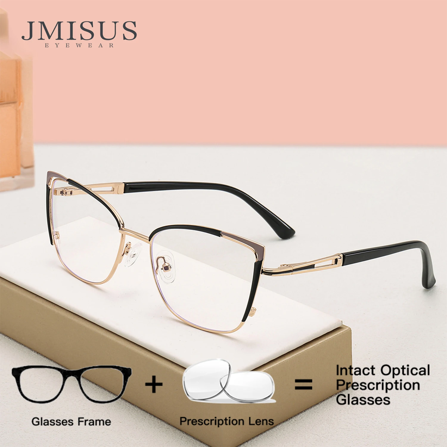 

JMISUS Fashion Butterfly Prescription Glasses Anti Blue Light Optical Eyeglasses Butterfly Progressive Eyewear for Women