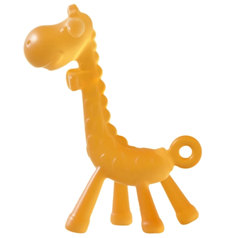 Dentição analgésico brinquedo silicone bebê mordedor recém-nascido molar mascar brinquedo girafa forma mordedor brinquedo