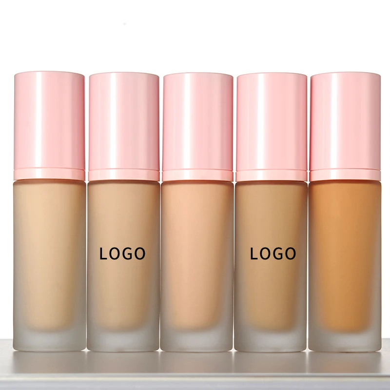 Liquid Foundation Long Lasting Private Label Matte Waterproof Makeup Foundations Vegan Dark Skin Cosmetics Wholesale Bulk