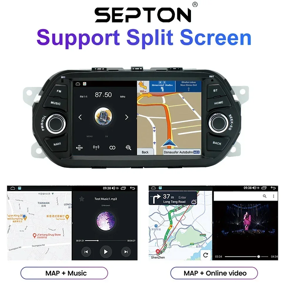 SEPTON Car Radio Multimedia Video Player for FIAT TIPO EGEA 2015-2017 GPS WiFi Autoradio 2Din Android 12 Carplay Android Auto