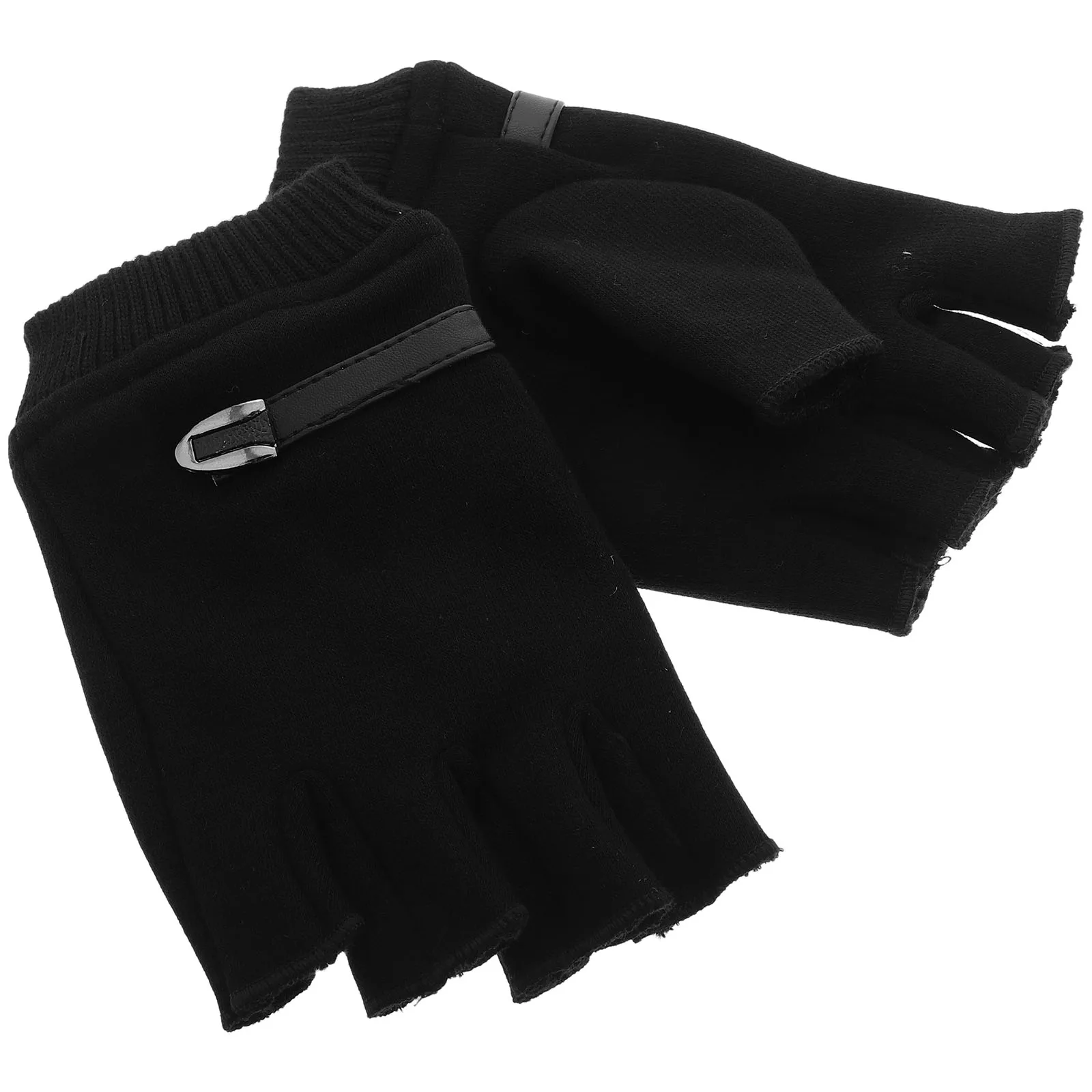 

Fleece Half Finger Gloves Fingerless Mittens Cycling Woman for Men Gaming Cold Hands Women Winter No Driving Warmer