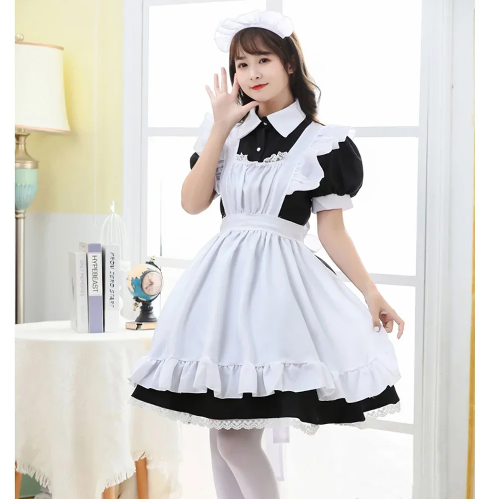 

Anime Black Cute Lolita Housekeeper Maid Dress Costume Cosplay Dress Girls Woman Waitress Maid Party Stage Costumes