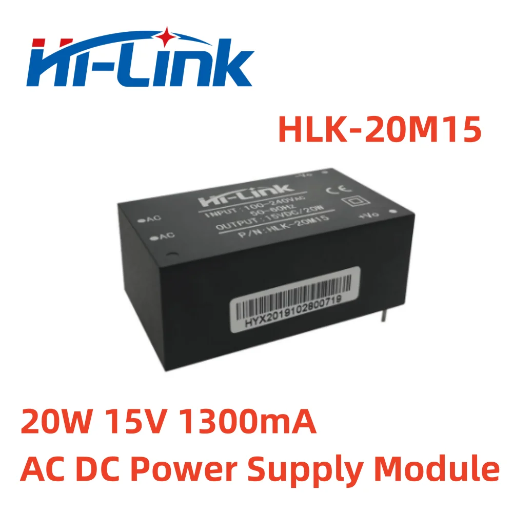 Hi-Link Single Output Isolated AC DC Power Supply Module 20W 15V 1300mA HLK-20M15