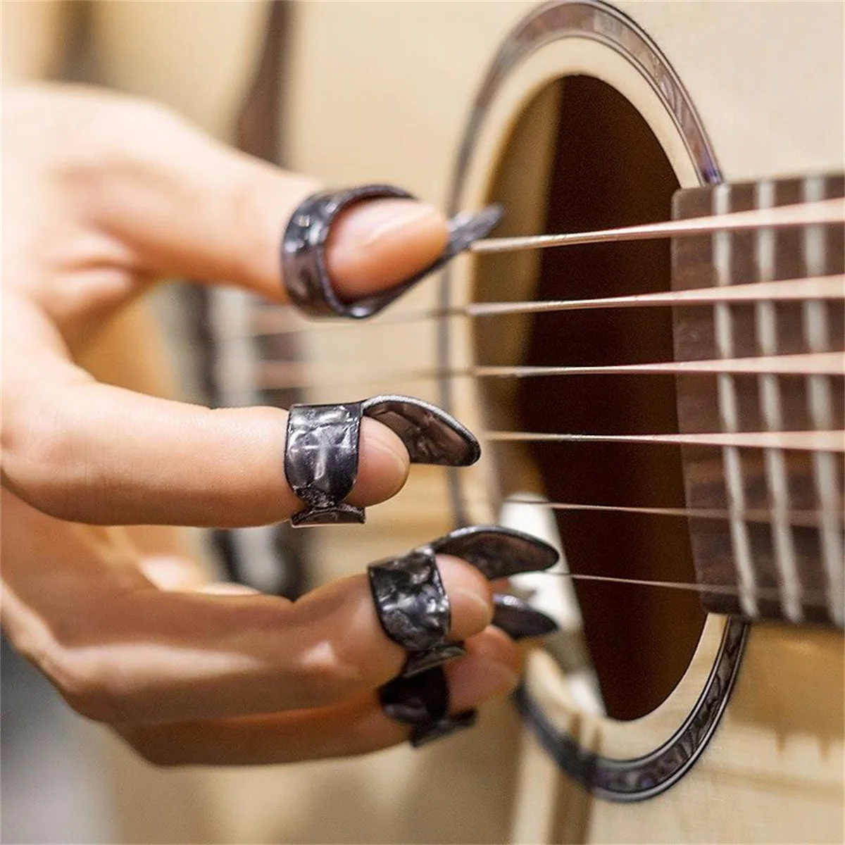 Miwayer 10 قطعة إصبع الغيتار يختار الإبهام/السهرة أحجام أصابع حامي المضادة للانزلاق تصميم باس الصوتية/الغيتار الكهربائي #6