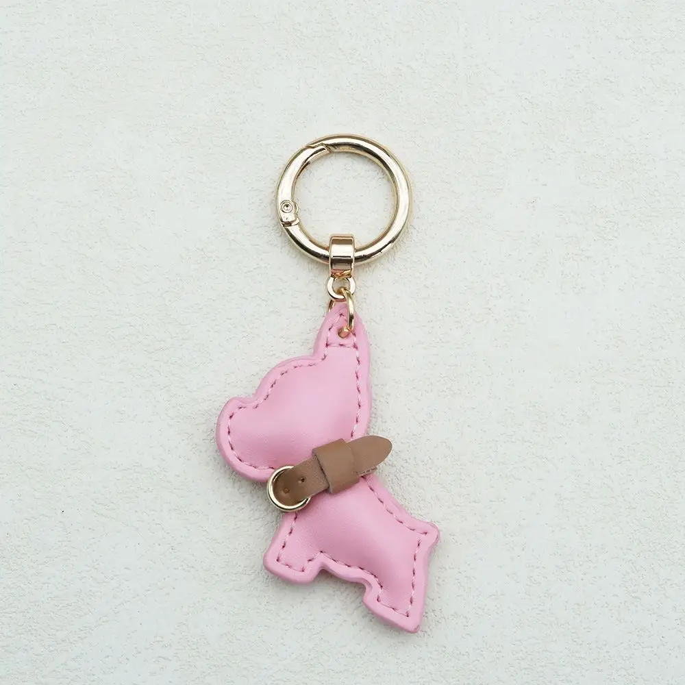 Cute French Bulldog Keychain Animal Dog Cartoon PU Leather Dog Hanger Cute Puppy Fashion Bulldog Bag Pendant Women