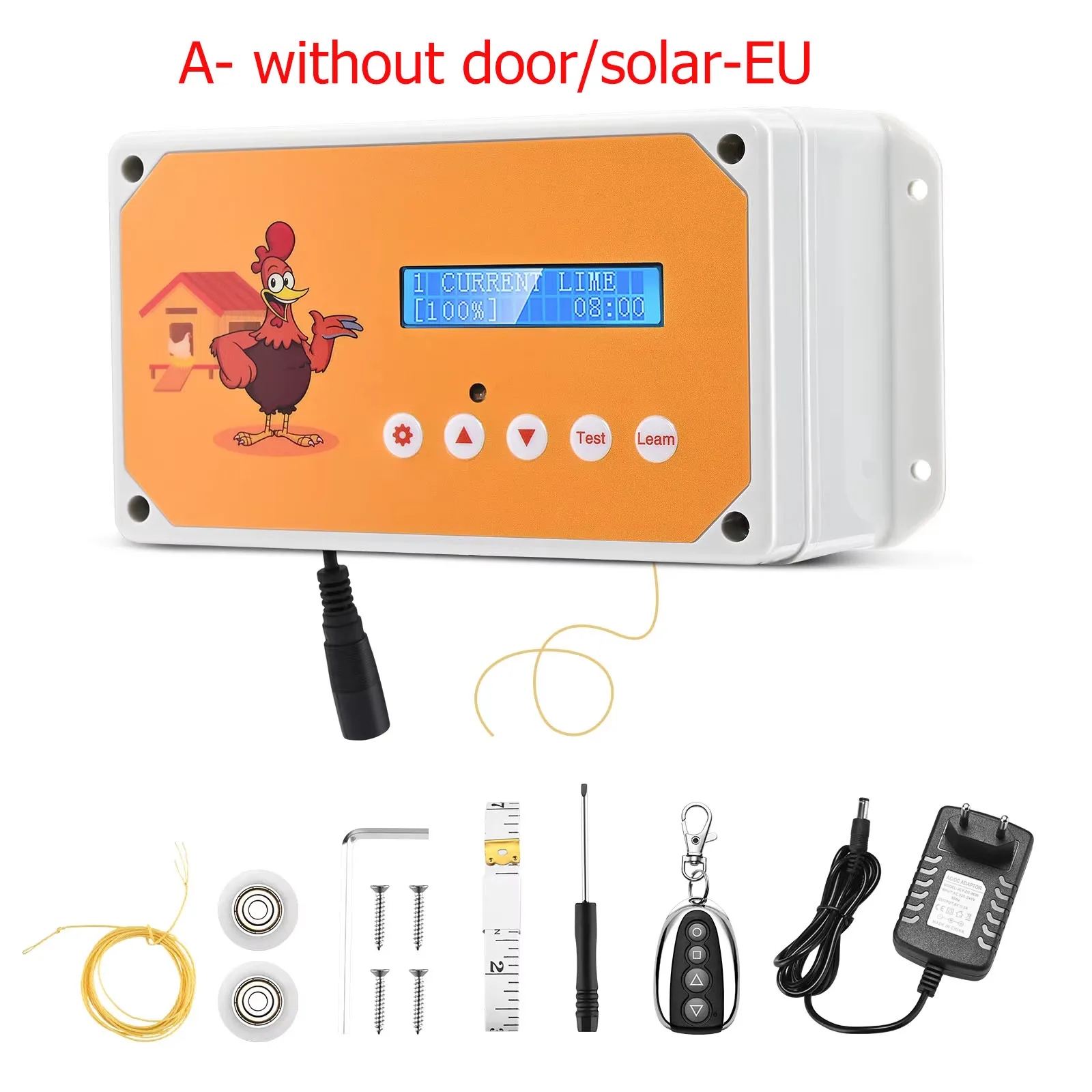 Automatische kippenhokdeur met afstandsbediening en timer, elektrische kippenhokdeurset, geschikt voor tot 3 kg.