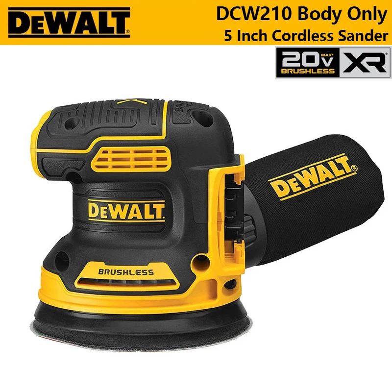 DEWALT 20V Brushless Cordless Random Orbital Sander DCW210B Handheld Variable-Speed Vibration Polishing Woodworking Sander Tools