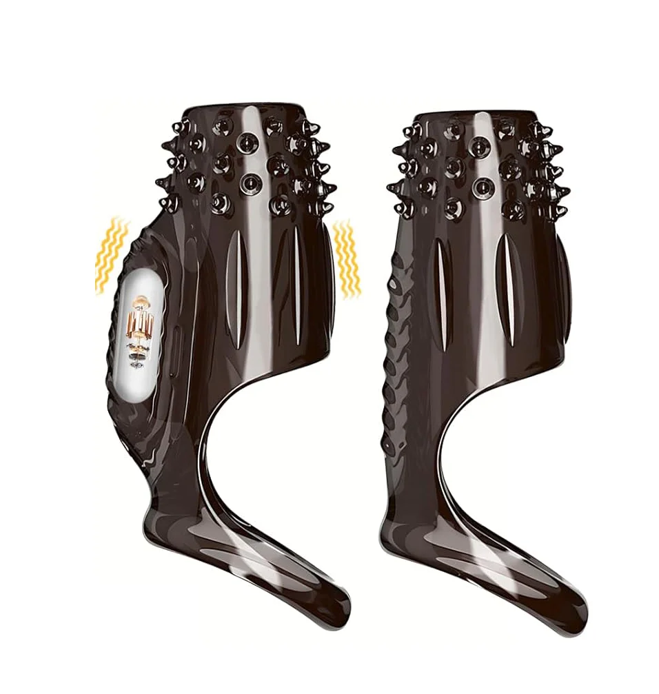 Penis Sleeve Male Enlargement Delay Vibrators Clits Massager Extensions Condom Cock Ring Vibrating Penis Cover Sex Toys For Men