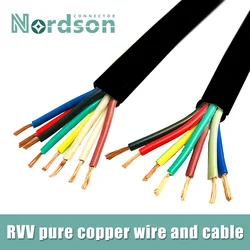 RVV 6Pin 7pin 8pin Pure Copper Cable 1 Meter Control Wires 0.5/0.75/1.0/1.5 Square Outdoor Power Cord Signal Line PVC Sheath