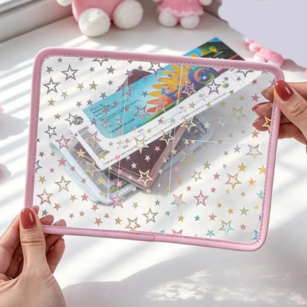 Portable Ultra-thin Card Holder Multifunctional Sparkling Star Design Passport Holder Lightweight Passport Bag Travel